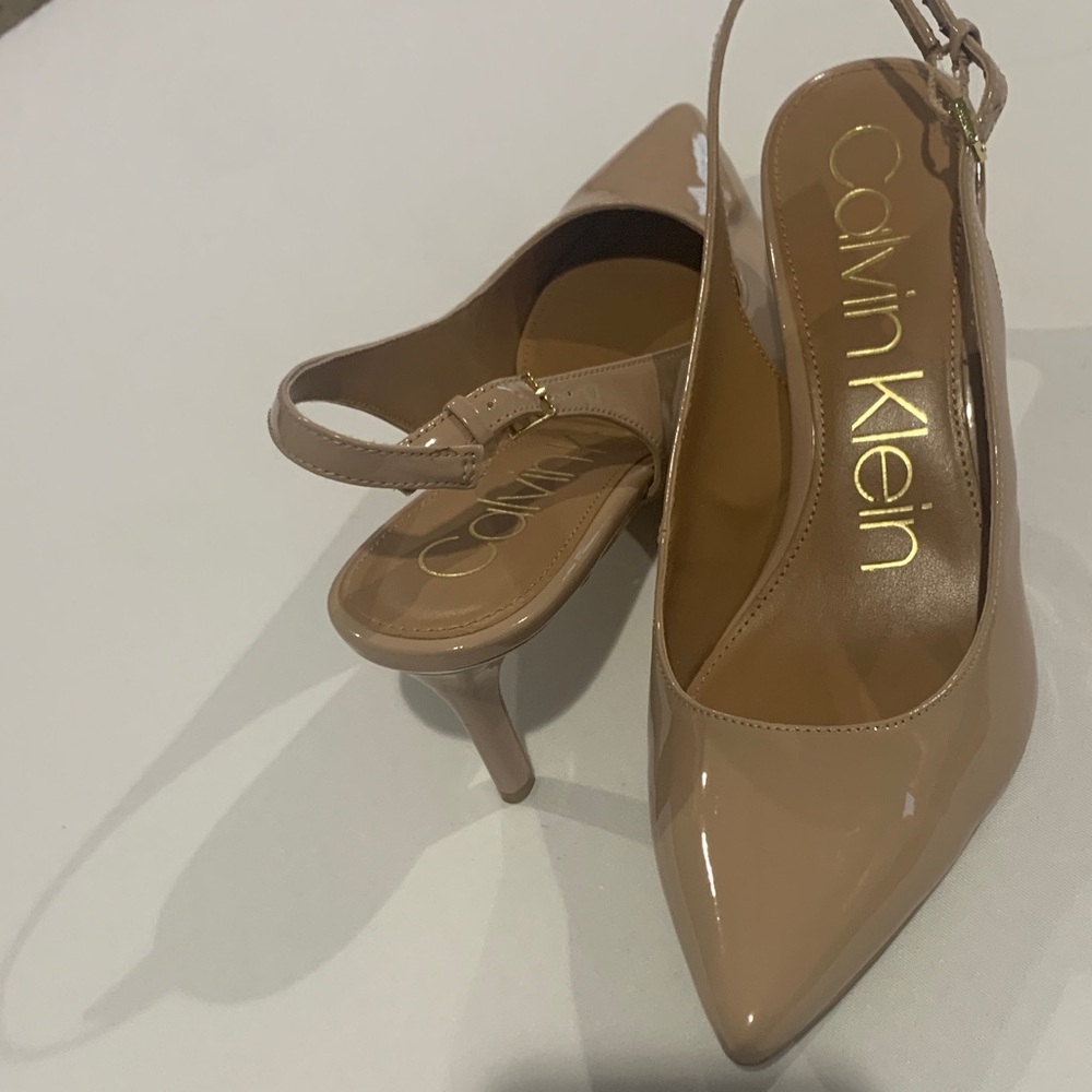 Calvin Klein Nude Slingback Heels